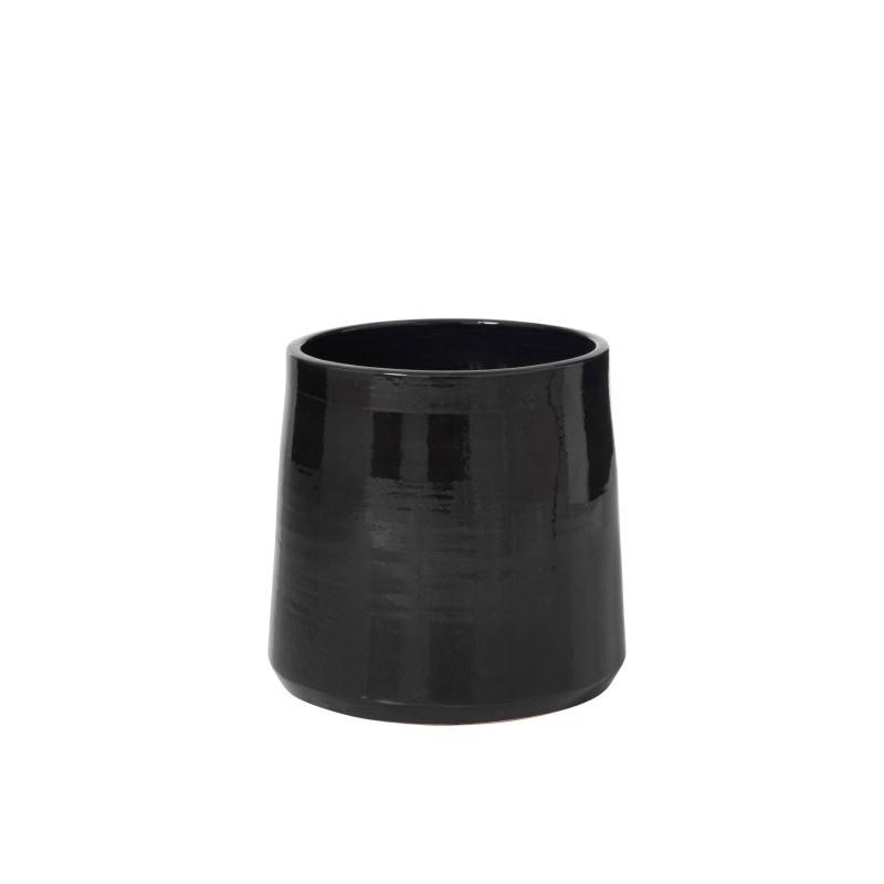 Cache-pot en céramique noir 28x28x26 cm - J-Line
