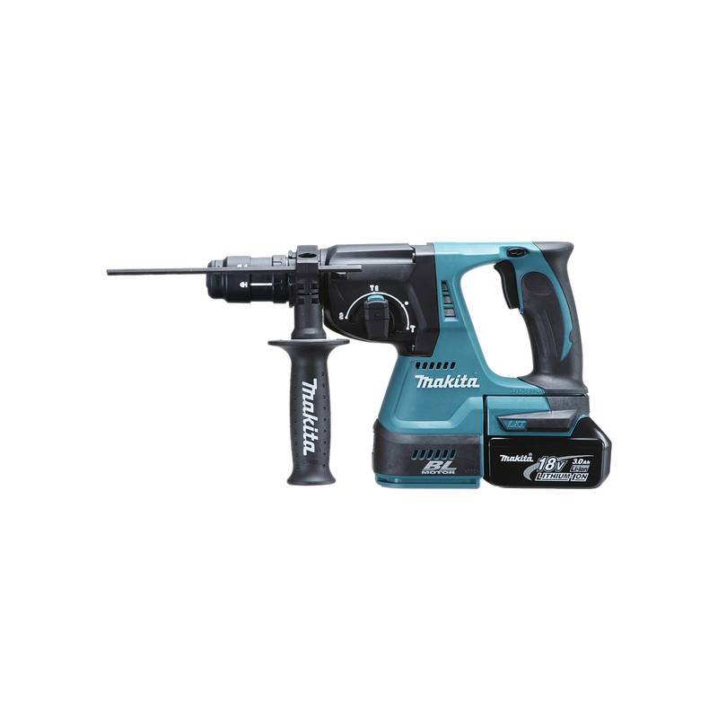 Makita - Lot 3 outils 18V - perceuse visseuse DDF486 + perfo-burineur DHR243 + disqueuse DGA506 - MAKITA - avec 3 batteries 18V 5.0Ah - chargeur - MakPac - DLX - Image 4
