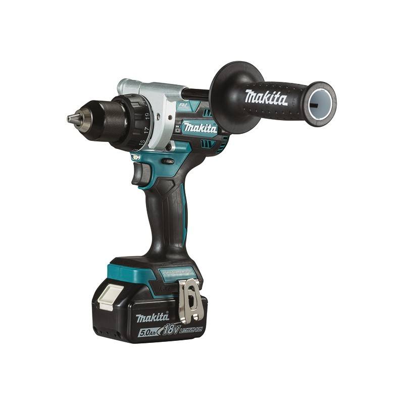 Makita - Lot 3 outils 18V - perceuse visseuse DDF486 + perfo-burineur DHR243 + disqueuse DGA506 - MAKITA - avec 3 batteries 18V 5.0Ah - chargeur - MakPac - DLX - Image 2