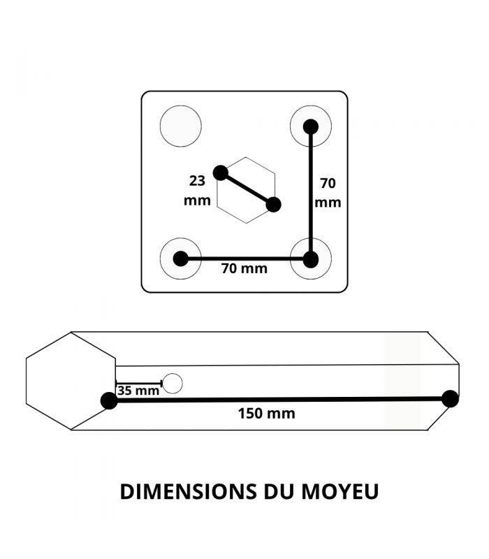 Paire de roues métalliques 4.00-8 axe 23 mm pour motoculteur toute marque – DAEWOO DAACC-116-23 - Image 7