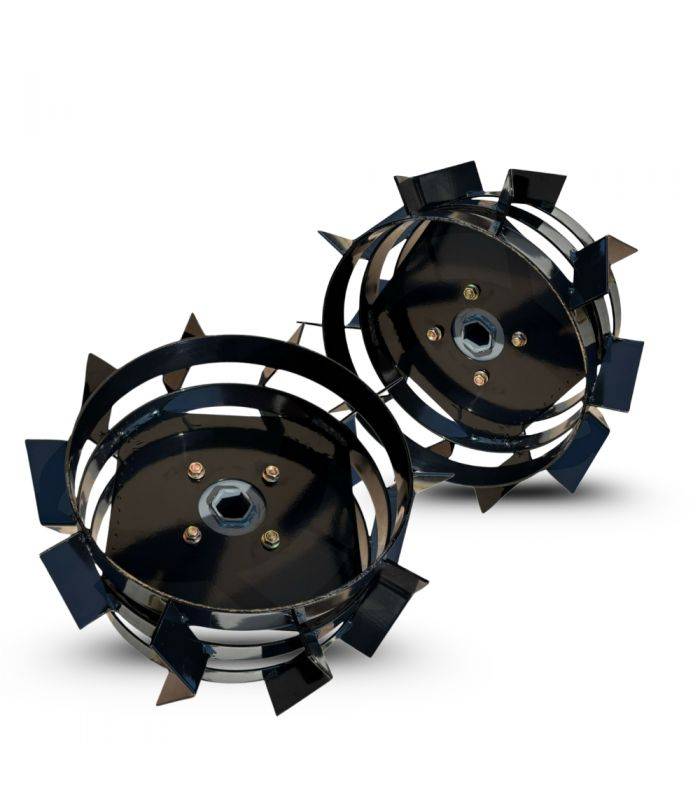 Paire de roues métalliques 4.00-8 axe 23 mm pour motoculteur toute marque – DAEWOO DAACC-116-23 - Image 1