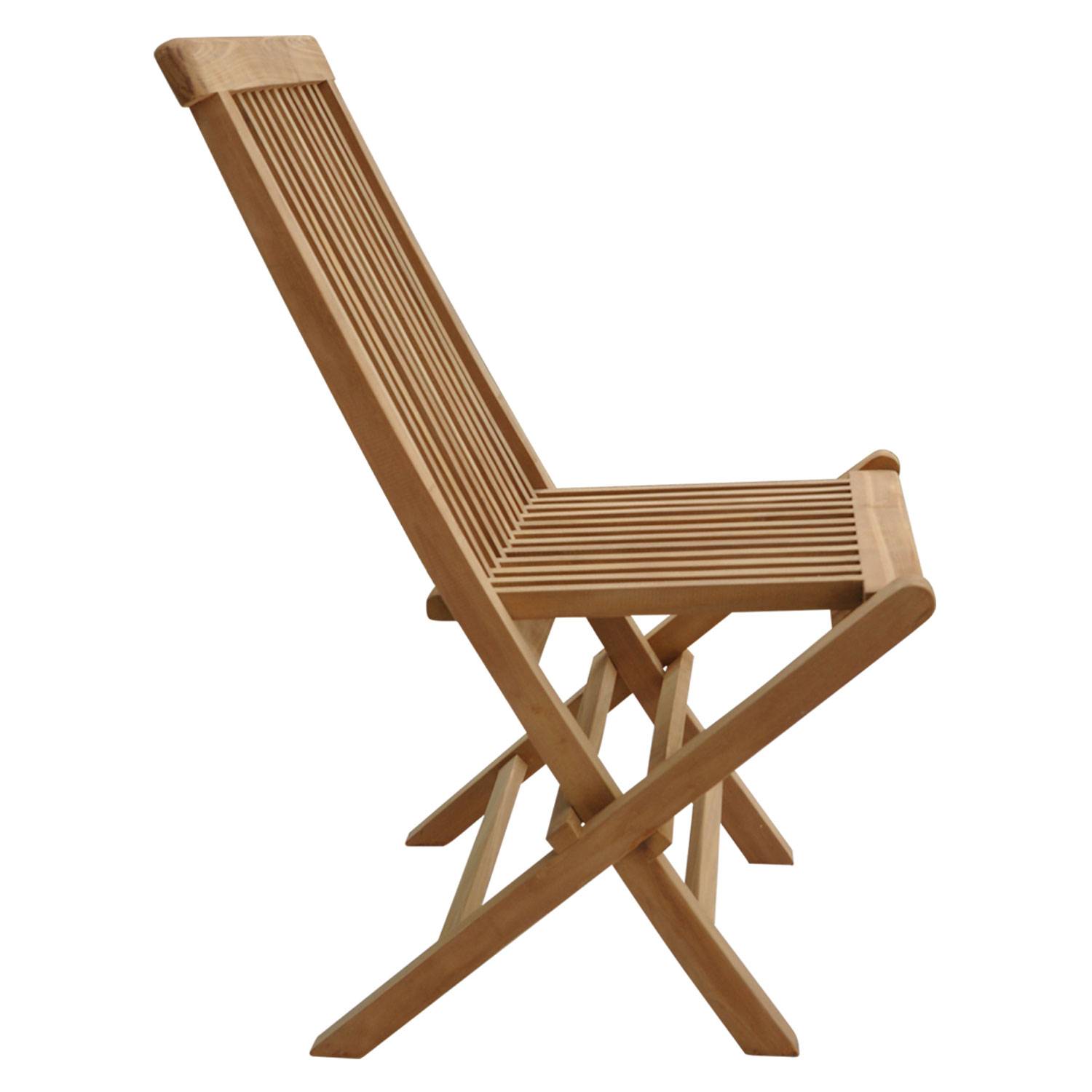 Salon de jardin en teck JAVA - table rectangulaire et chaises pliantes - 8 places - HAPPY GARDEN - Image 7