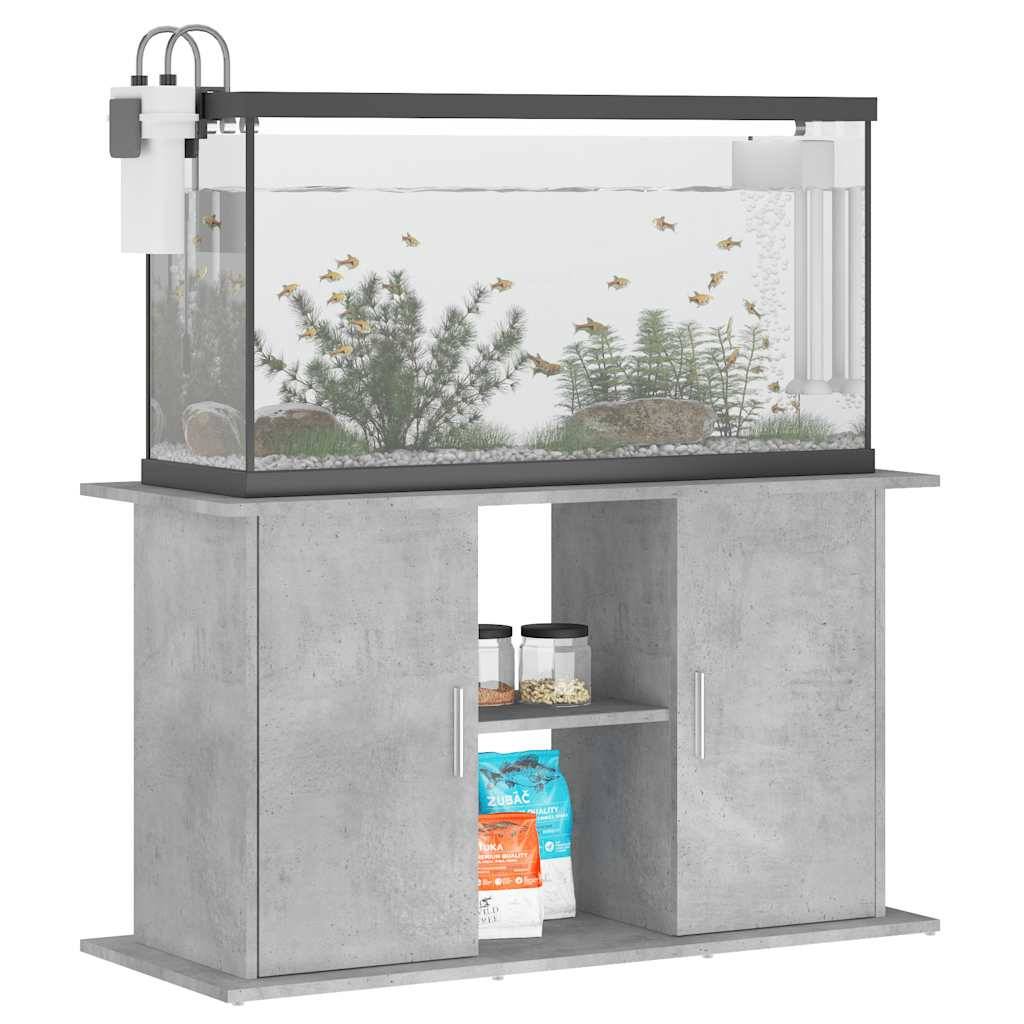 Support Aquarium Bois d'ingénierie Style Industriel Rangement Gris Béton 101 cm - ComfortXL Outdoor Living - Image 3