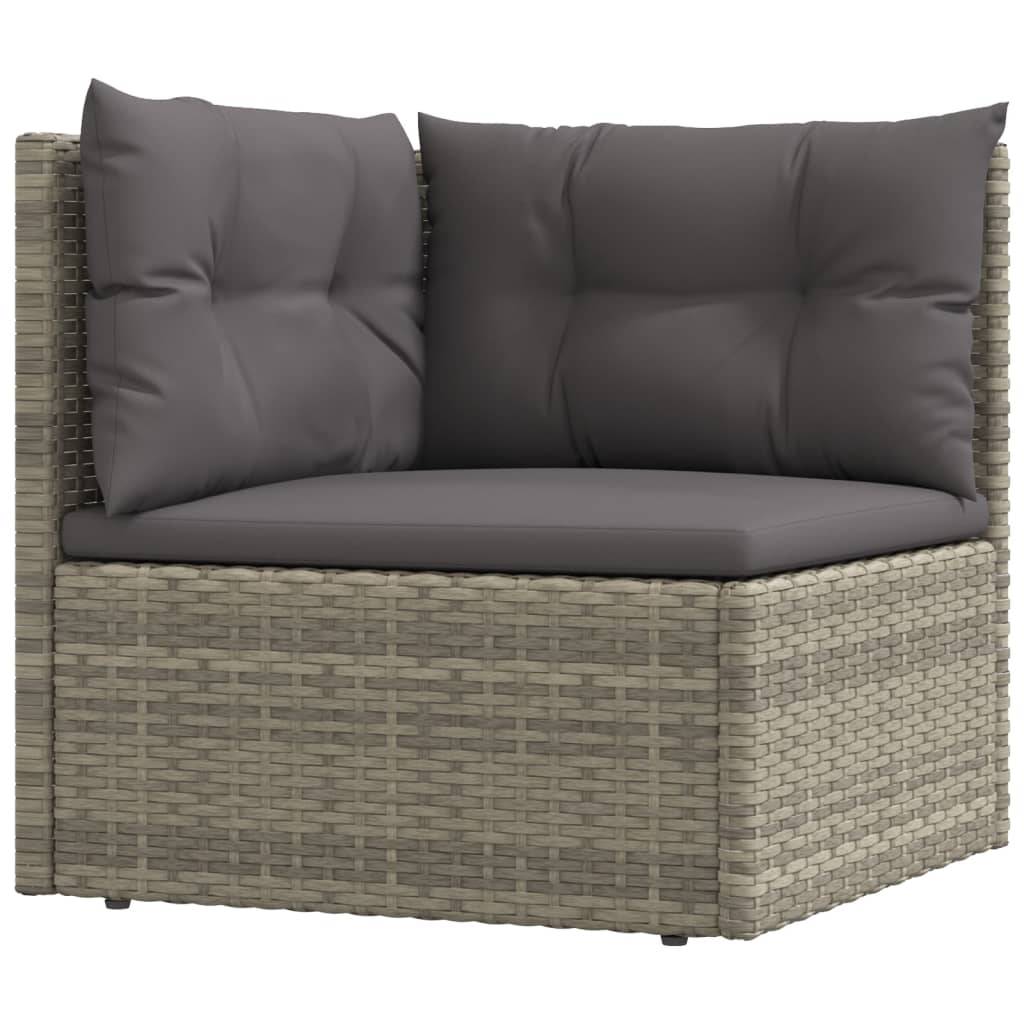 Helloshop26 - Salon de jardin meuble d'extérieur ensemble de mobilier 6 pièces avec coussins gris résine tressée - Image 3