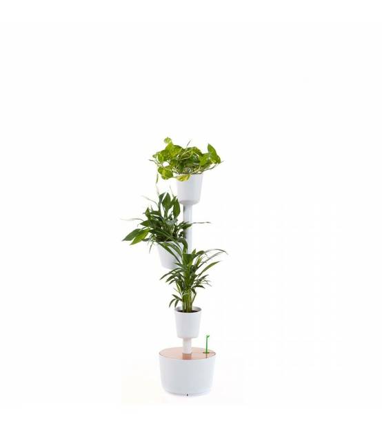 Jardinière verticale CitySens blanche avec 3 pots et arrosage automatique digital - Image 1