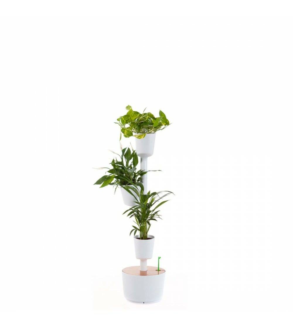Jardinière verticale CitySens blanche avec 3 pots et arrosage automatique digital - Image 1