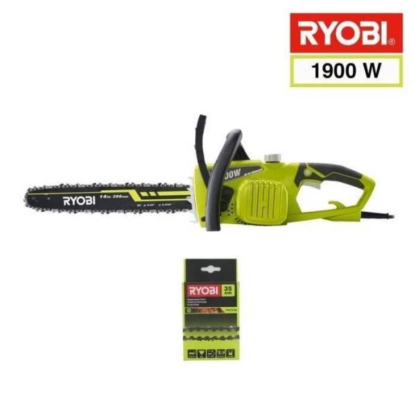 RYOBI - Tronçonneuse 1900 W - guide 35 cm - 15 m/s - tendeur sans outil - 2eme chaîne offerte - RCS1935B2C - Image 5