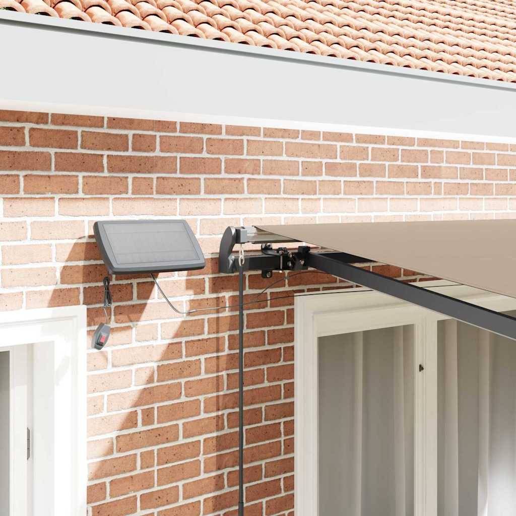 Store de Terrasse Manuel avec Éclairage LED en Tissu Rétractable pour Soirées en Extérieur Beige 300x250 cm – ComfortXL Outdoor Living - Image 4