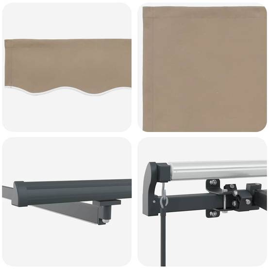 Store de Terrasse Manuel avec Éclairage LED en Tissu Rétractable pour Soirées en Extérieur Beige 300x250 cm – ComfortXL Outdoor Living - Image 8