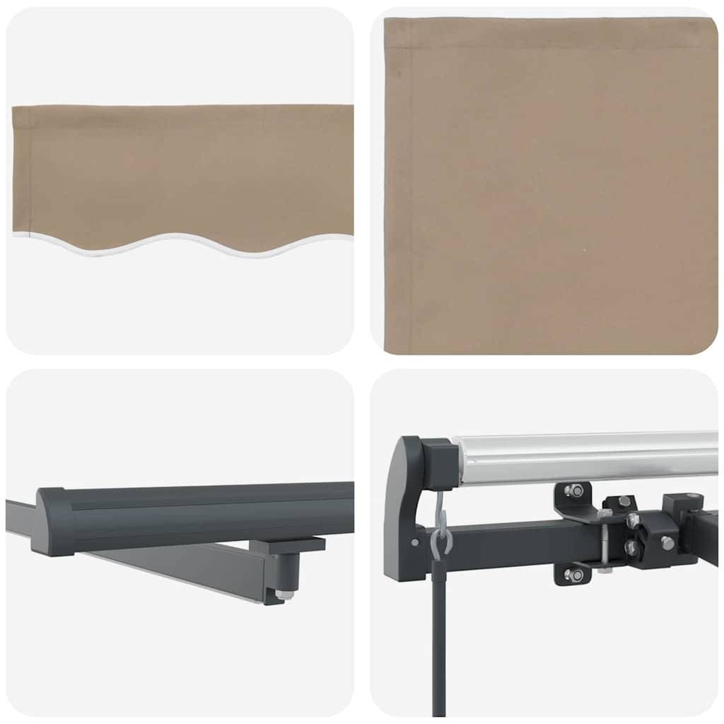 Store de Terrasse Manuel avec Éclairage LED en Tissu Rétractable pour Soirées en Extérieur Beige 300x250 cm – ComfortXL Outdoor Living - Image 8