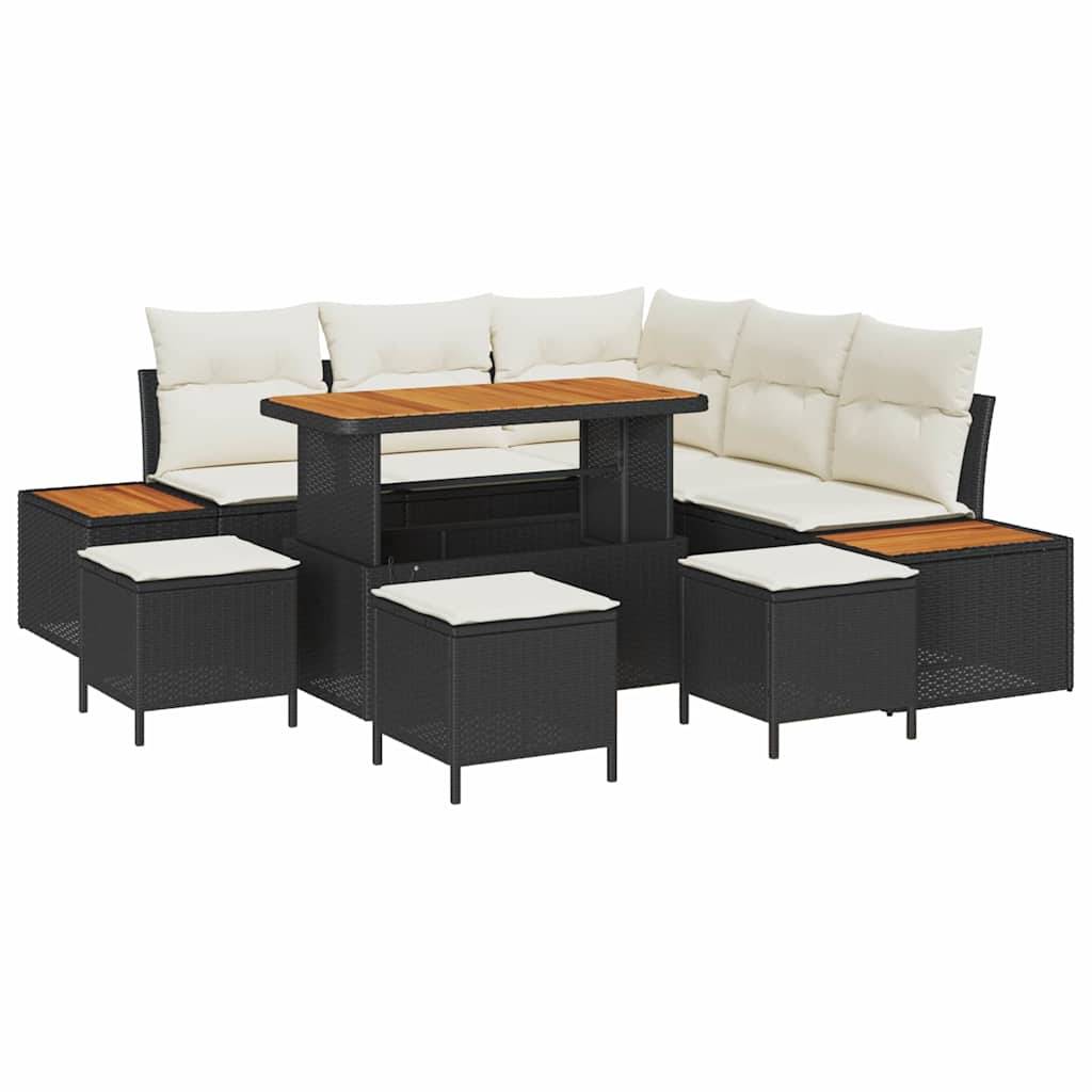 ComfortXL - Grand Salon de Jardin Noir Poly Rotin et Bois – Canapé Modulaire Spacieux avec Coffres – ComfortXL Outdoor Living - Image 2