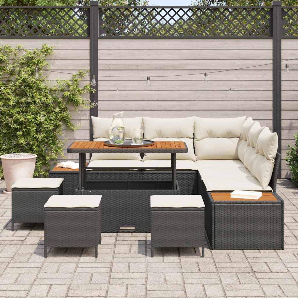 ComfortXL - Grand Salon de Jardin Noir Poly Rotin et Bois – Canapé Modulaire Spacieux avec Coffres – ComfortXL Outdoor Living - Image 3