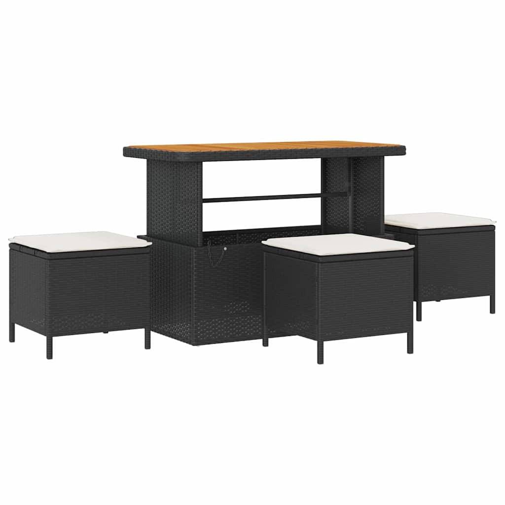 ComfortXL - Grand Salon de Jardin Noir Poly Rotin et Bois – Canapé Modulaire Spacieux avec Coffres – ComfortXL Outdoor Living - Image 4