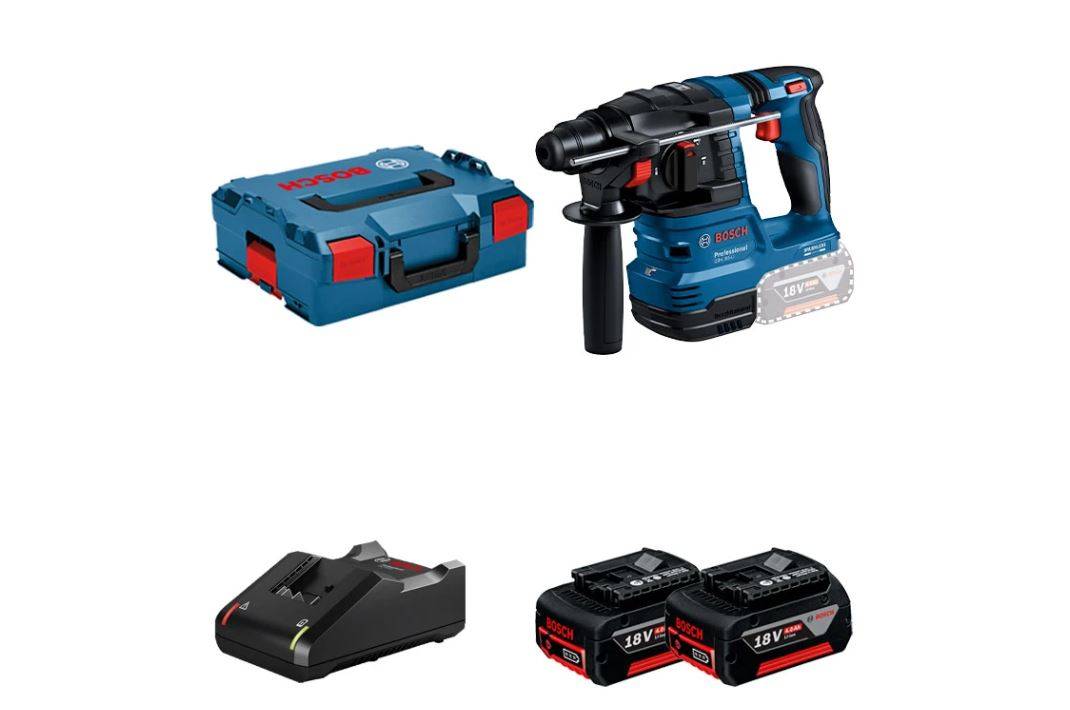 Bosch - Perforateur 18V SDS-Plus GBH 18V-22 - BOSCH - avec 2 batteries 4 Ah - chargeur - L-BOXX - 611924002