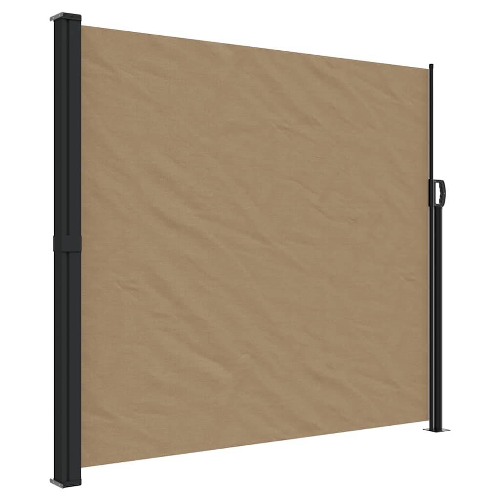 Auvent latéral rétractable polyester acier taupe 500 x 180 cm - PANGIVO - Image 2