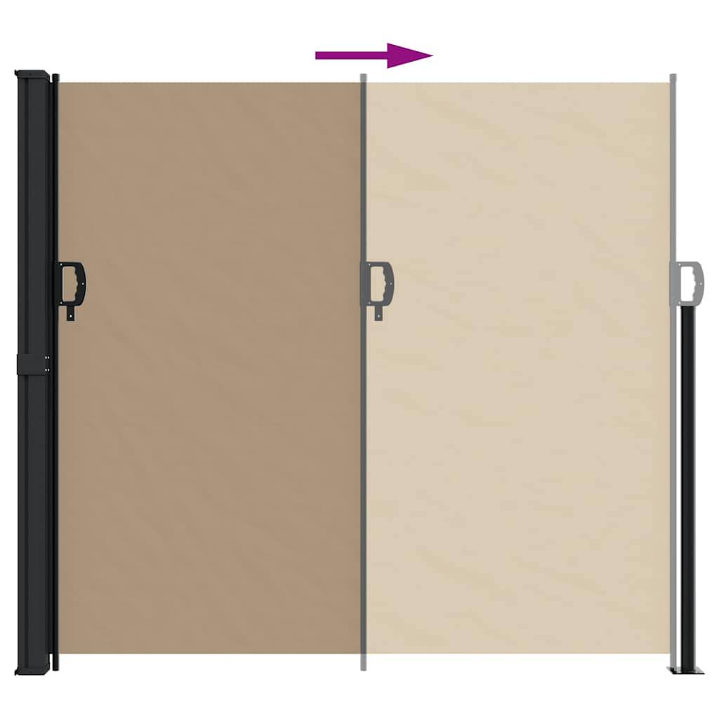 Auvent latéral rétractable polyester acier taupe 500 x 180 cm - PANGIVO - Image 5