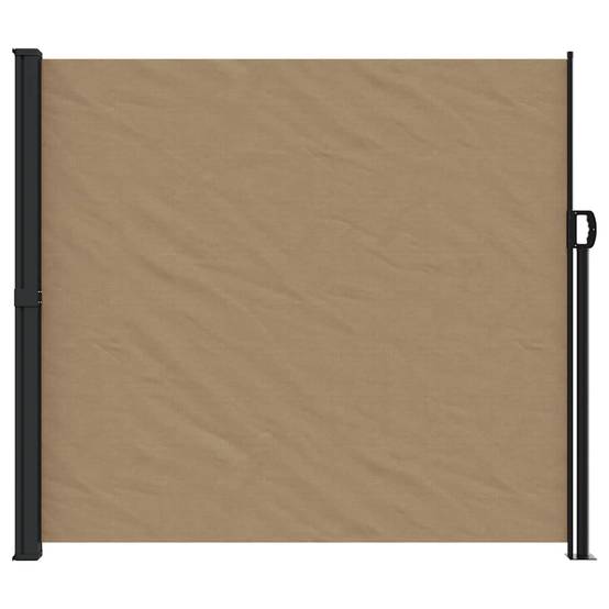 Auvent latéral rétractable polyester acier taupe 500 x 180 cm - PANGIVO - Image 3