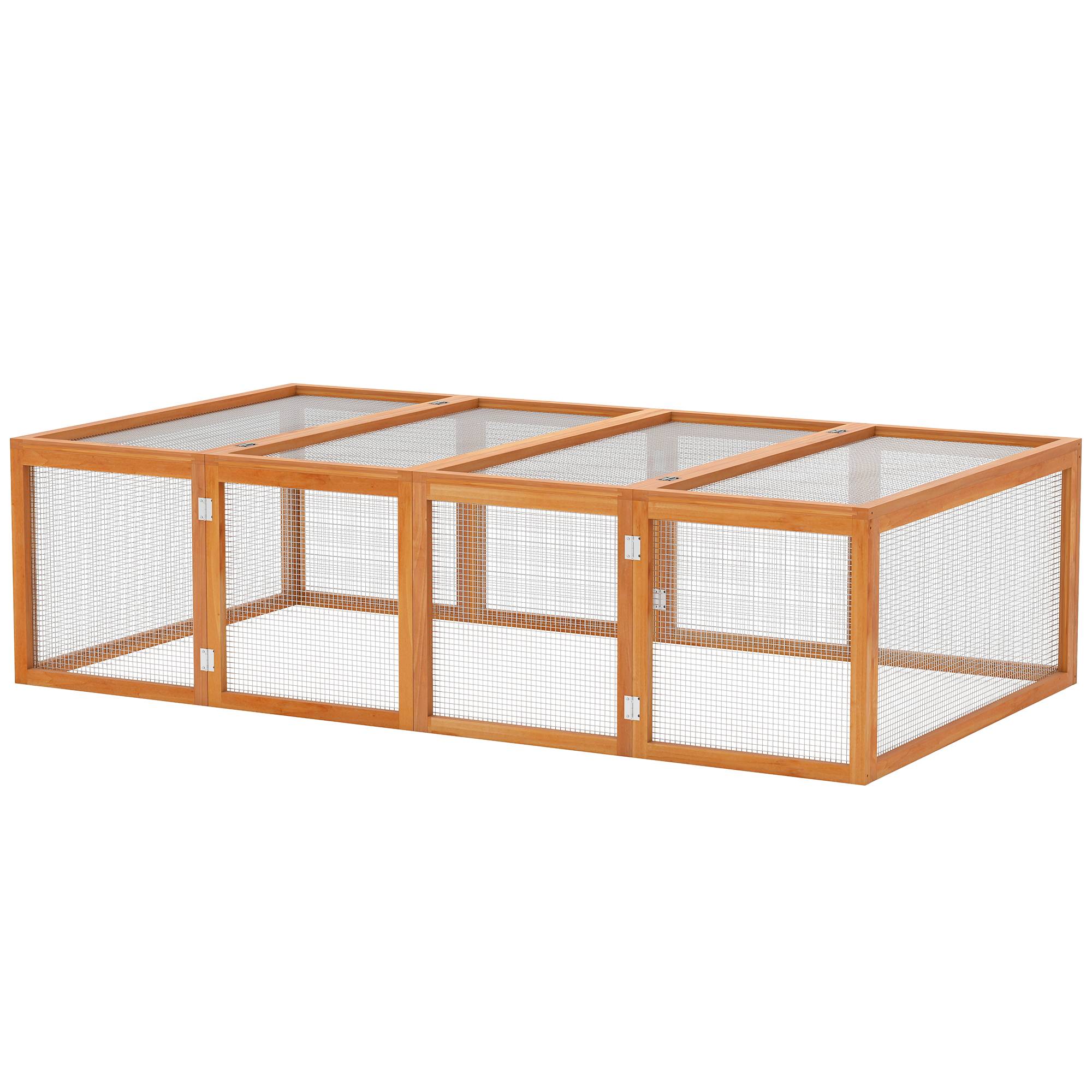 Clapier cage à lapins extérieur intérieur 2 portes supérieures 181L x 100l x 48H cm bois massif pin - Image 2