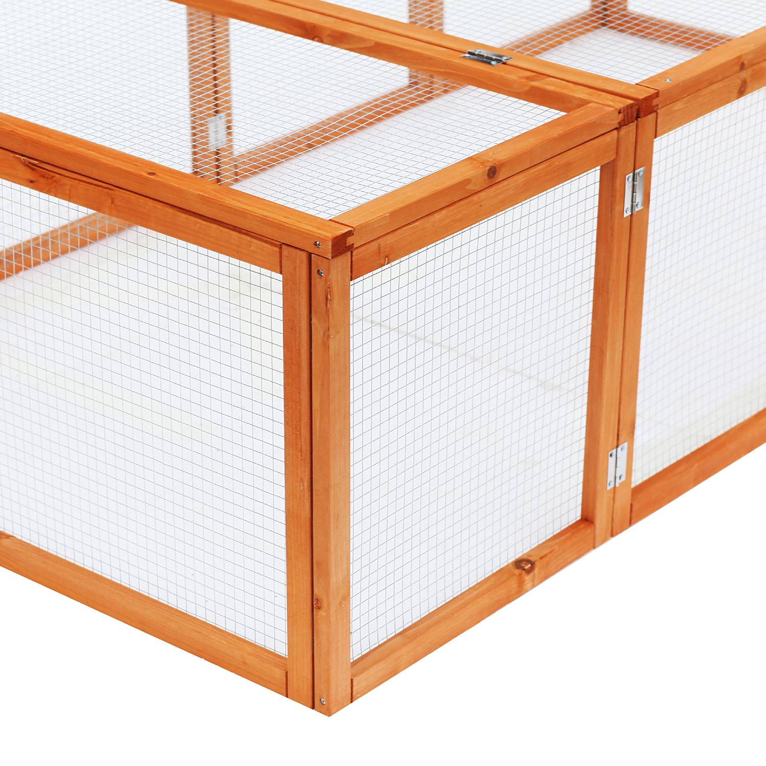 Clapier cage à lapins extérieur intérieur 2 portes supérieures 181L x 100l x 48H cm bois massif pin - Image 9