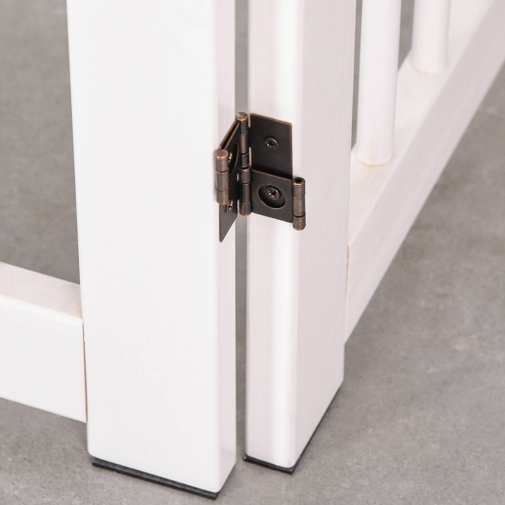 Sans Marque - Barrière autonome en bois avec pieds, 220x91 cm, pour escaliers, portes, cuisine, 4 panneaux, blanc - Image 10