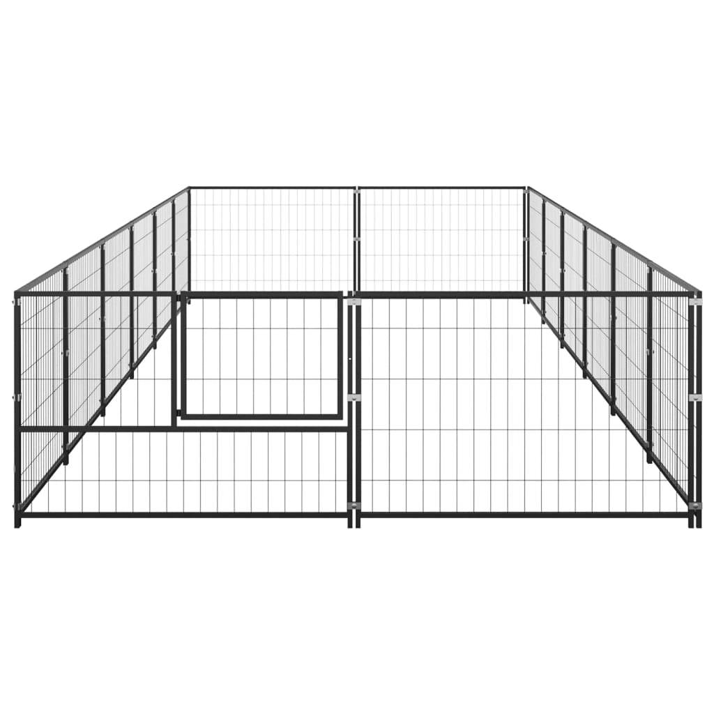 Vidaxl - Chenil Noir 12 m² Acier vidaXL 3082113 - Image 5
