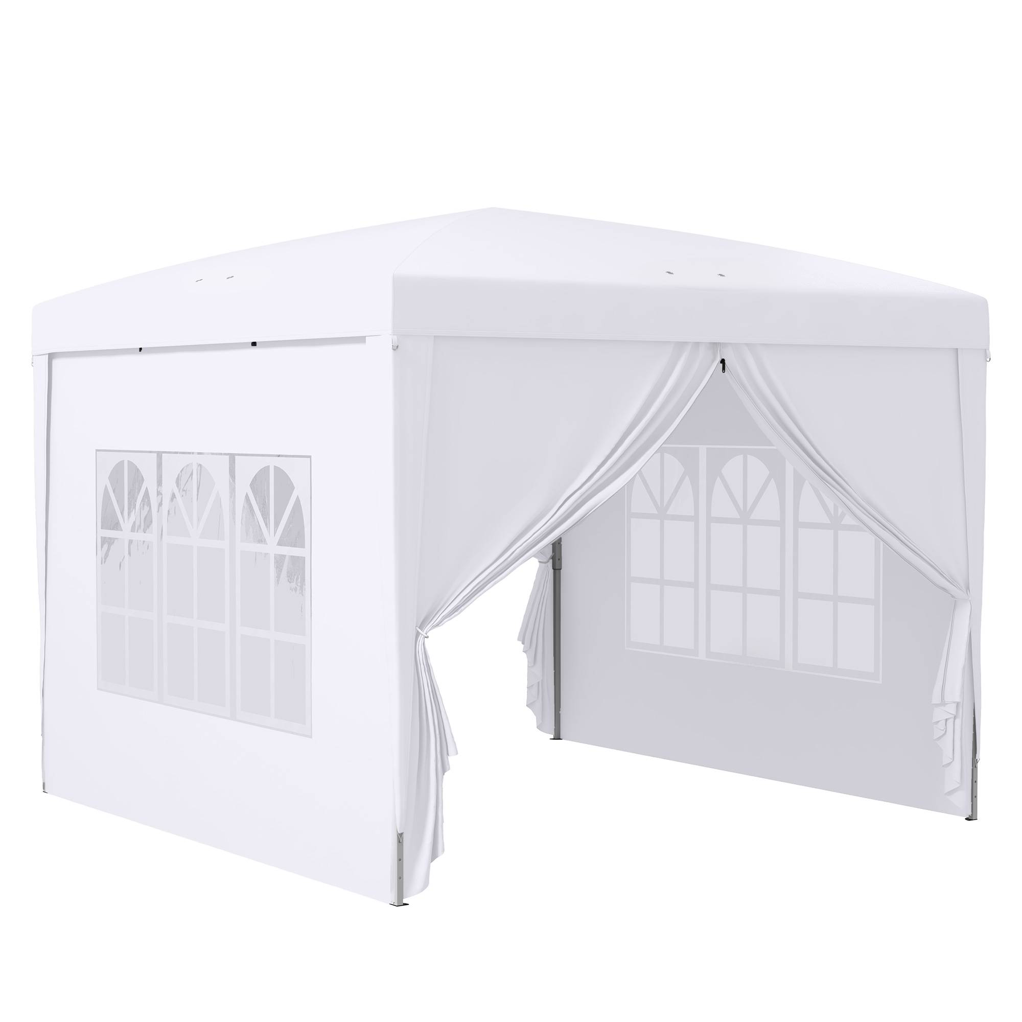 Tonnelle Pliante 3x3m 4 Parois Amovibles Protection UV Jardin Blanc - ComfortXL Outdoor Living - Image 2