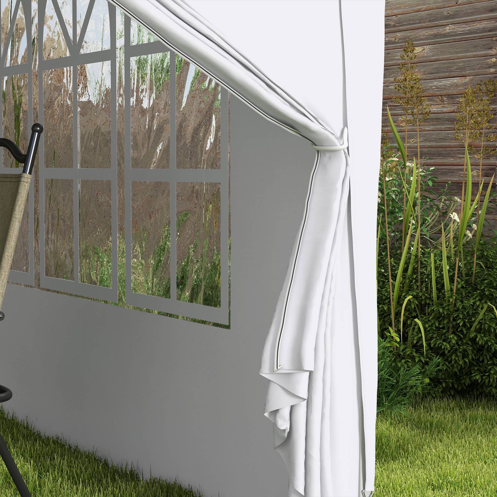 Tonnelle Pliante 3x3m 4 Parois Amovibles Protection UV Jardin Blanc - ComfortXL Outdoor Living - Image 8