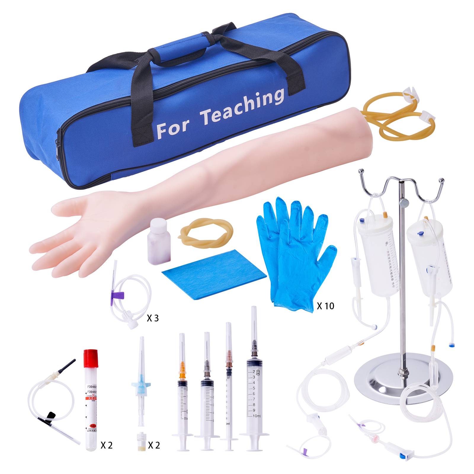 VEVOR Bras entraînement perfusion IV en PVC. Haute simulation, sac transport. Pour étudiants, infirmières. - Image 1