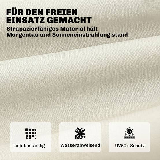 ComfortXL - Coussin bain de soleil polyester 198 x 65 x 13 cm beige extérieur déperlant UV50+ avec sangles de fixation - Image 6