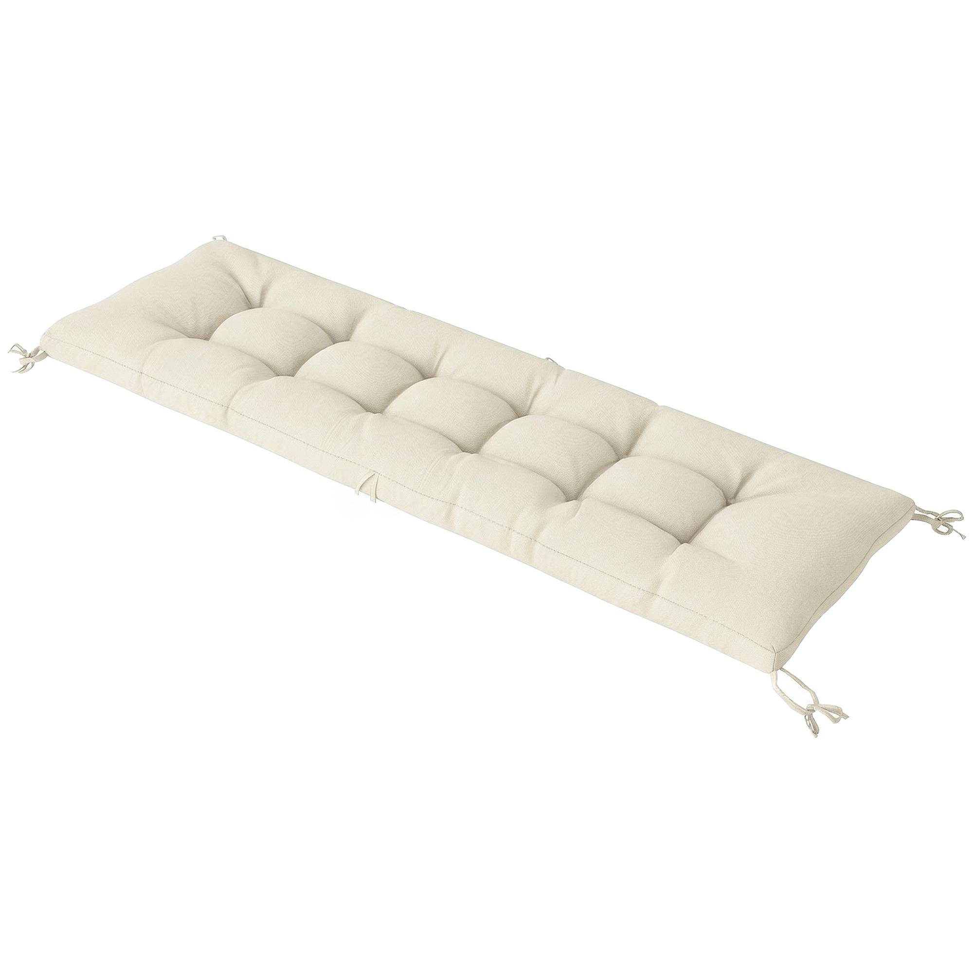 ComfortXL - Coussin bain de soleil polyester 198 x 65 x 13 cm beige extérieur déperlant UV50+ avec sangles de fixation - Image 2
