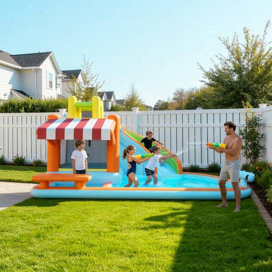 Vevor - VEVOR Château Gonflable Aire de Jeux Enfant 455x390x238 cm Kiosque de Jeu - Image 8