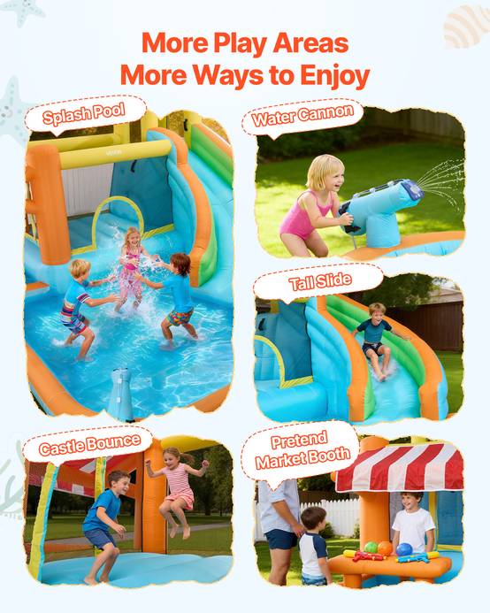 Vevor - VEVOR Château Gonflable Aire de Jeux Enfant 455x390x238 cm Kiosque de Jeu - Image 3