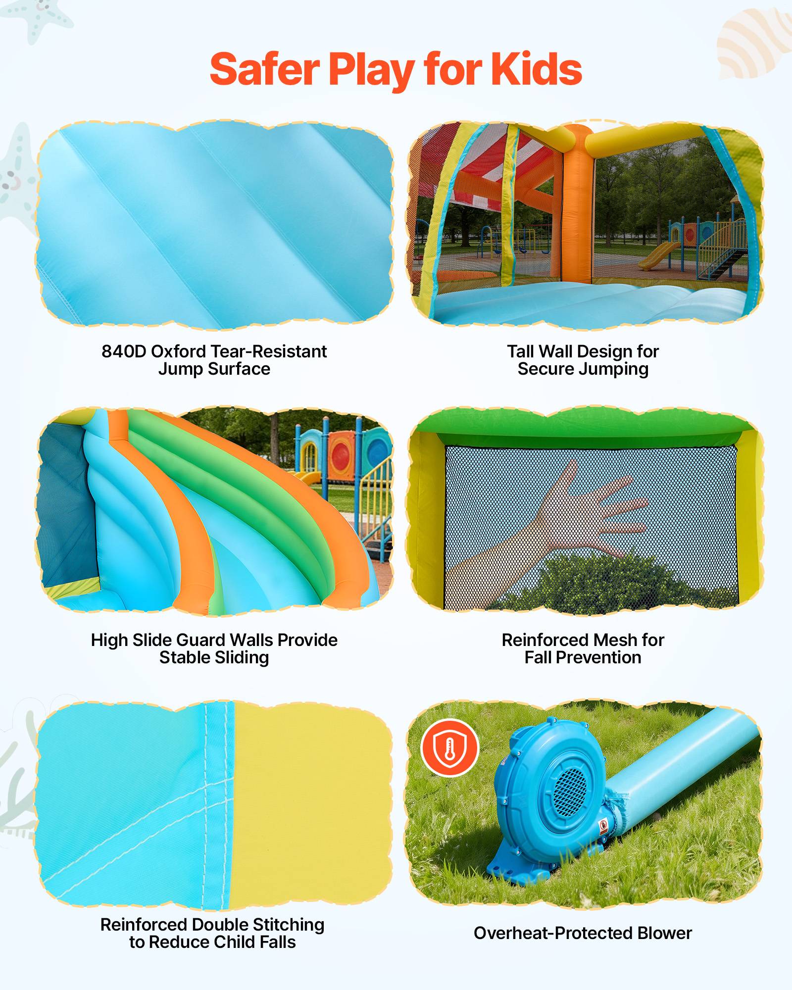 Vevor - VEVOR Château Gonflable Aire de Jeux Enfant 455x390x238 cm Kiosque de Jeu - Image 5
