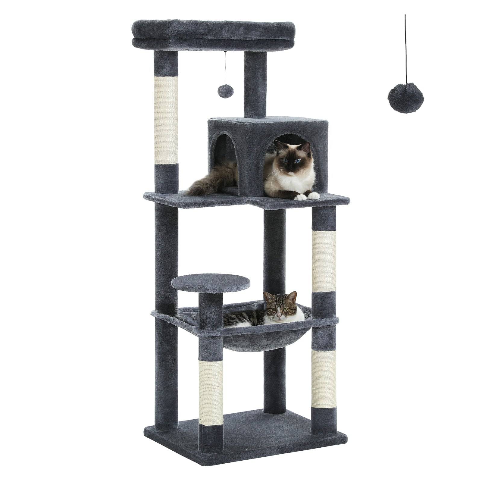 Arbre à Chat 143 cm avec Hamac et Maison Beige L PAWZ Road - Image 6