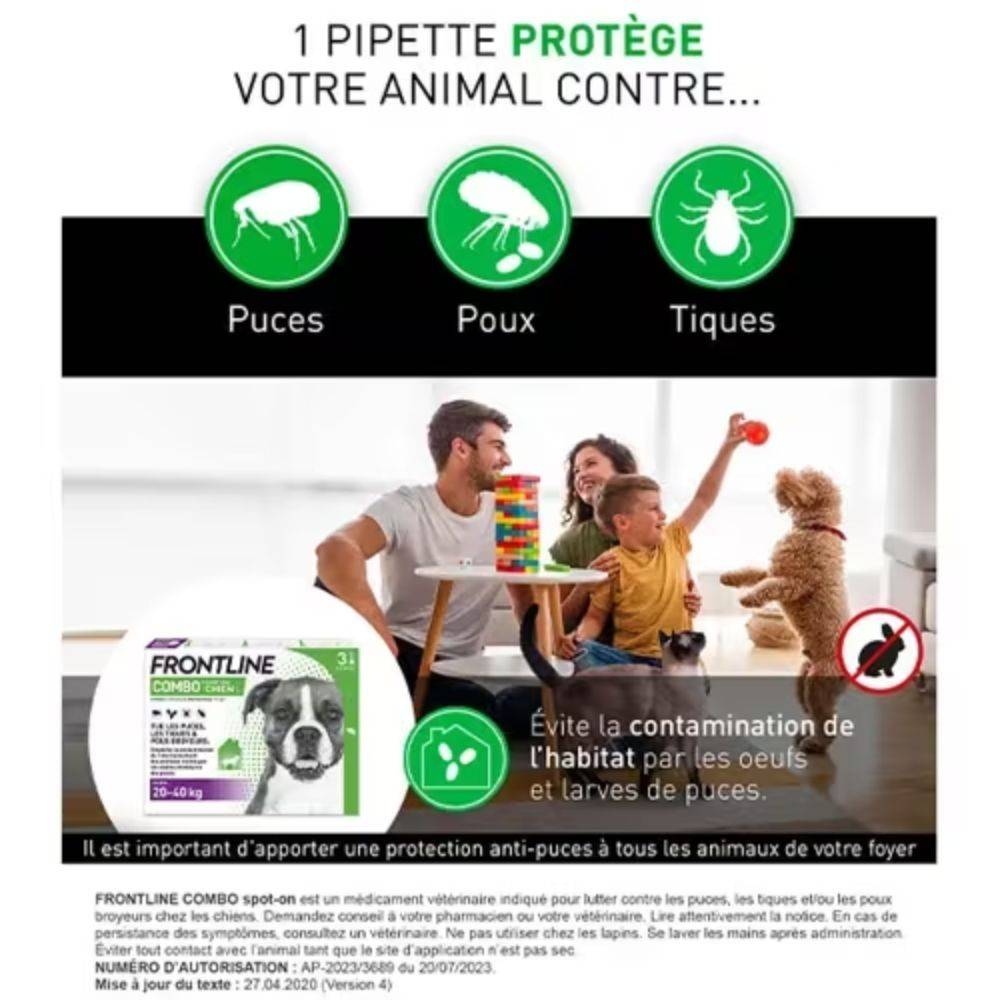 Frontline - Frontline Combo Chien - 3 plaquettes 3 pipettes - Image 3