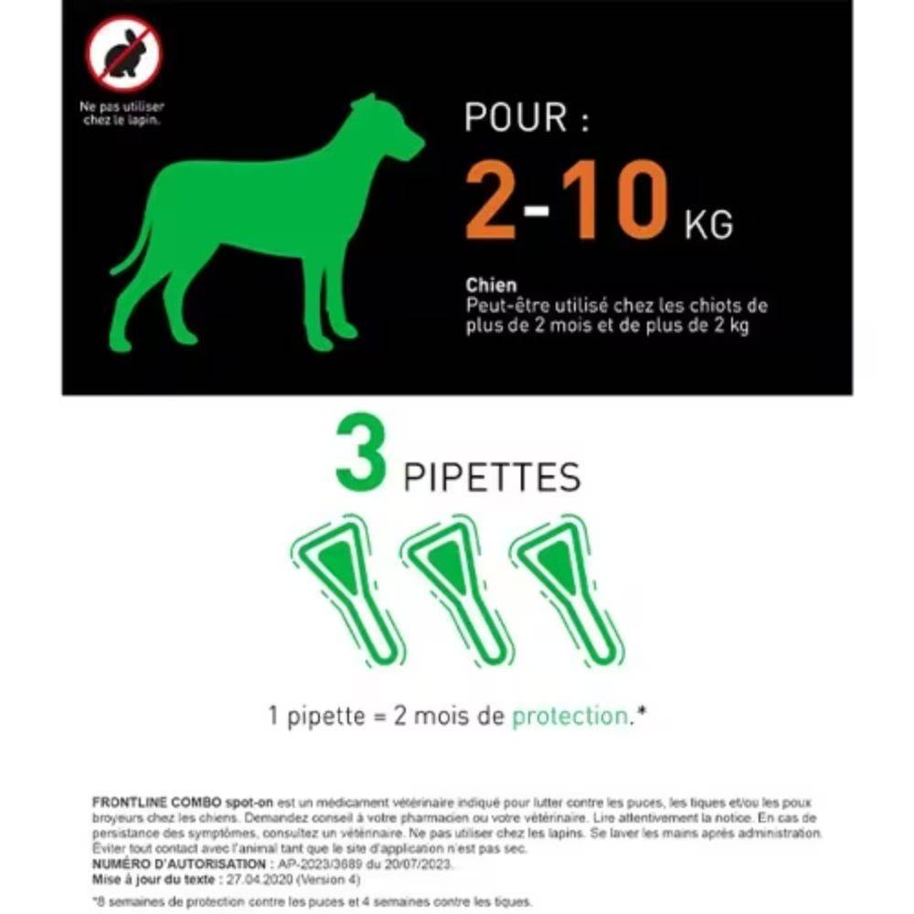 Frontline - Frontline Combo Chien - 3 plaquettes 3 pipettes - Image 1