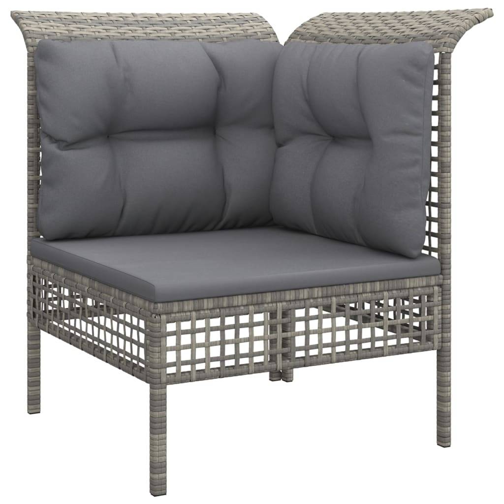 Helloshop26 - Salon de jardin meuble d'extérieur ensemble de mobilier 8 pièces avec coussins gris résine tressée - Image 2