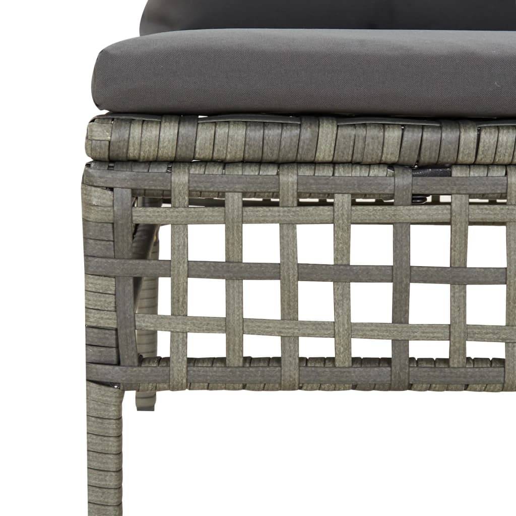 Helloshop26 - Salon de jardin meuble d'extérieur ensemble de mobilier 8 pièces avec coussins gris résine tressée - Image 3