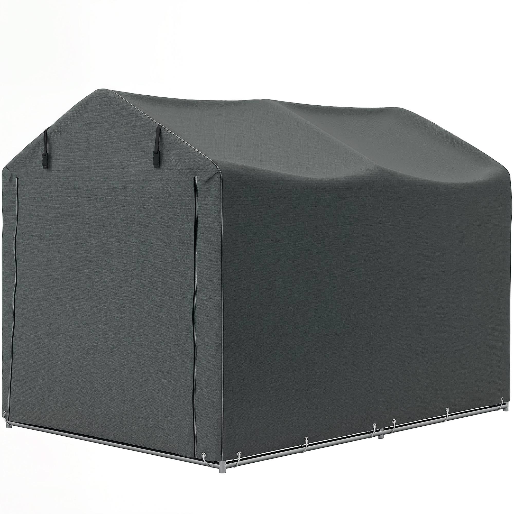 ComfortXL - Abri vélo tente métal et bâche PE pour jardin extérieur protection étanche 220x157cm gris - ComfortXL Outdoor Living - Image 2