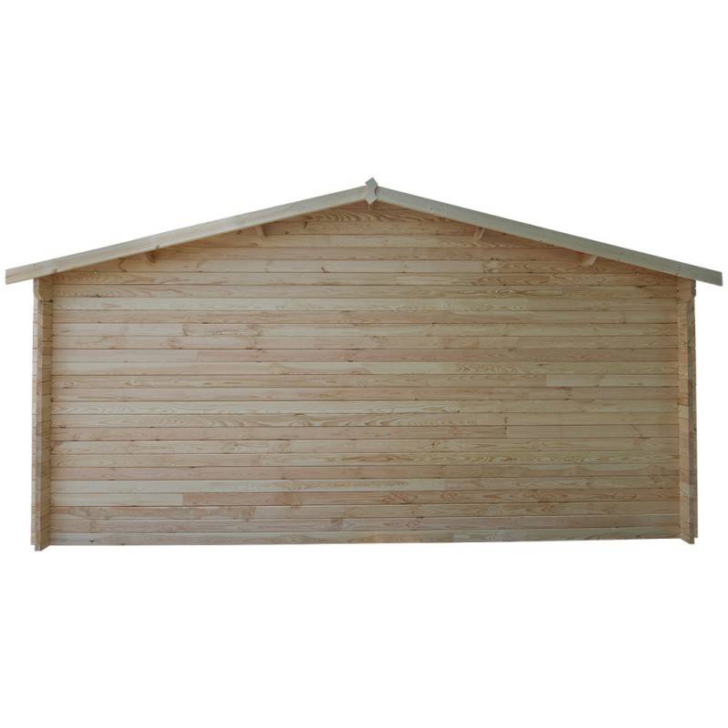 Abri de jardin 16m² bois massif brut 28mm marron anti-tempête Gardy ...