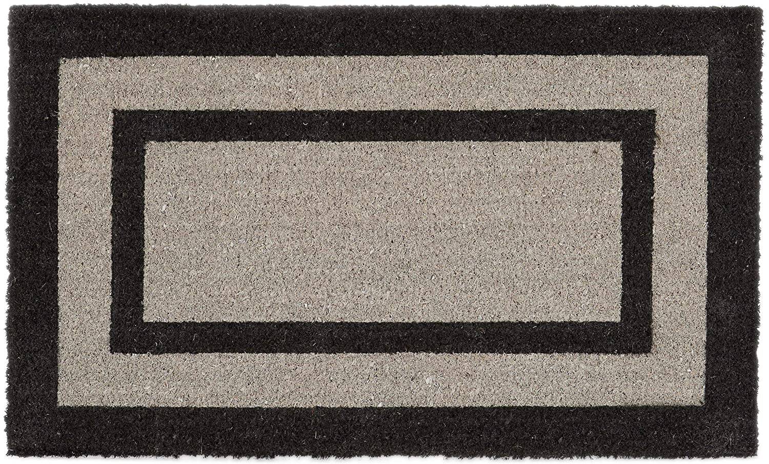 Paillasson tapis de sol porte d’entrée essuie-pieds long fibres de coco tapis gris - Image 1