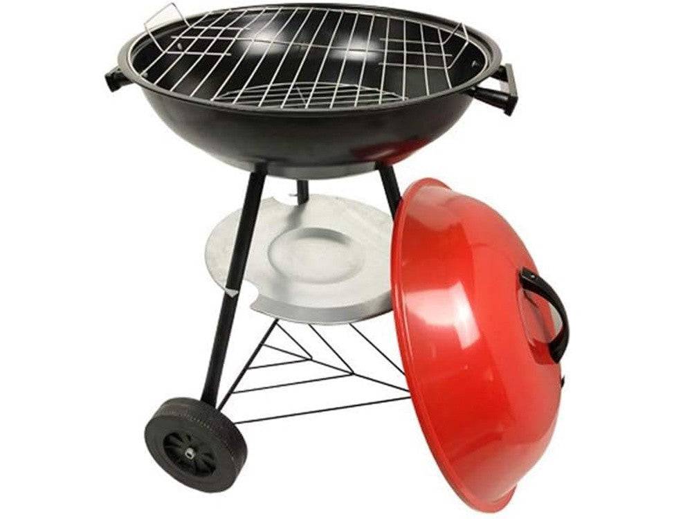 Barbecue  charbon de bois avec roues  couvercle verrouillable 50 cm - Image 2