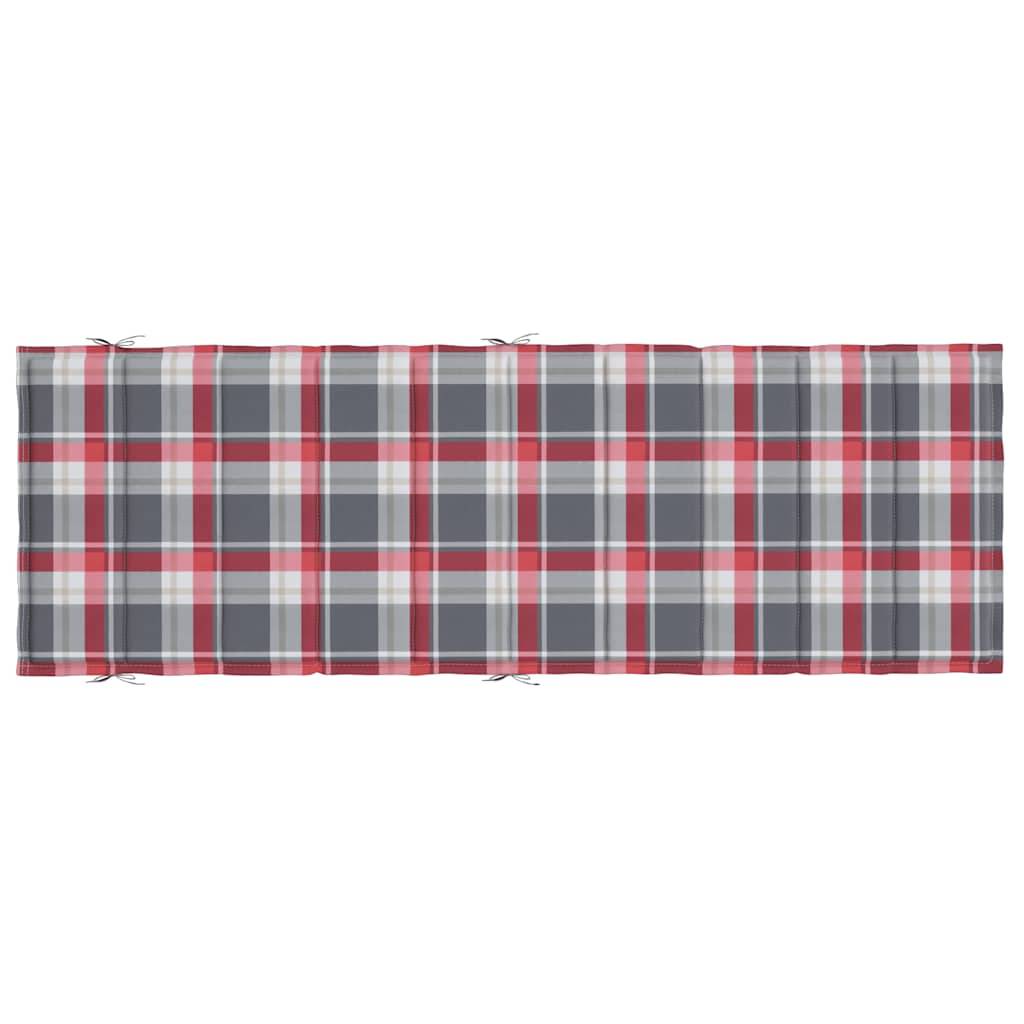 PANGIVO - Coussin de chaise longue polyester carreaux rouge 186 x 58 x 4 cm - PANGIVO - Image 5