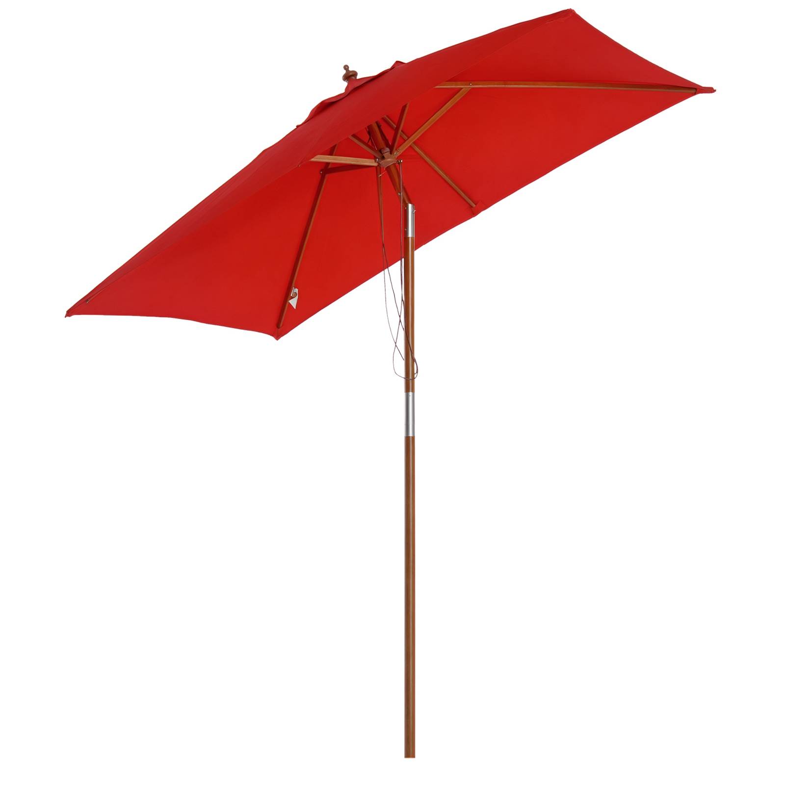 Parasol de jardin extérieur Parasol rectangulaire inclinable - 200x150x235cm Bois Rouge fr156 - Image 1