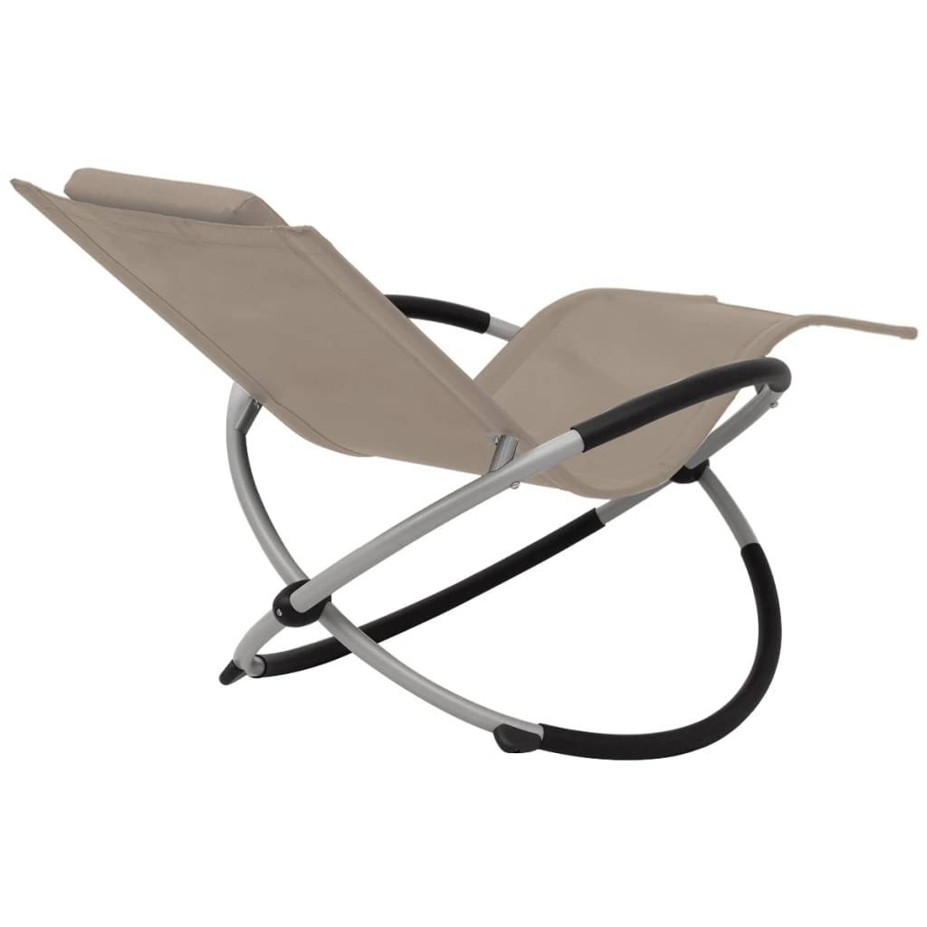 Helloshop26 - Transat chaise longue bain de soleil lit de jardin terrasse meuble d'extérieur géométrique d'extérieur acier taupe - Image 4