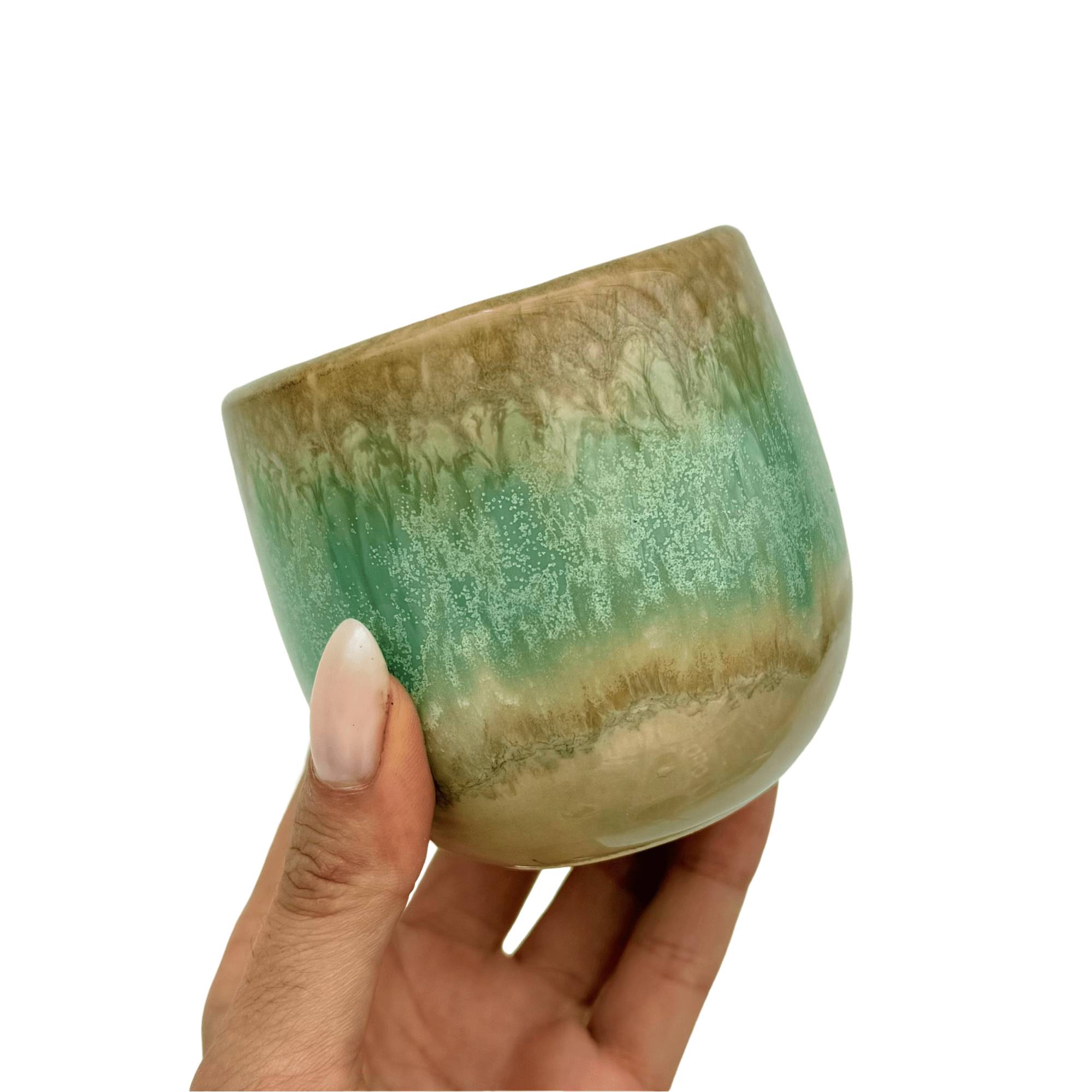 Cache pot céramique Blue Lagoon - Pot de 6cm - Image 3