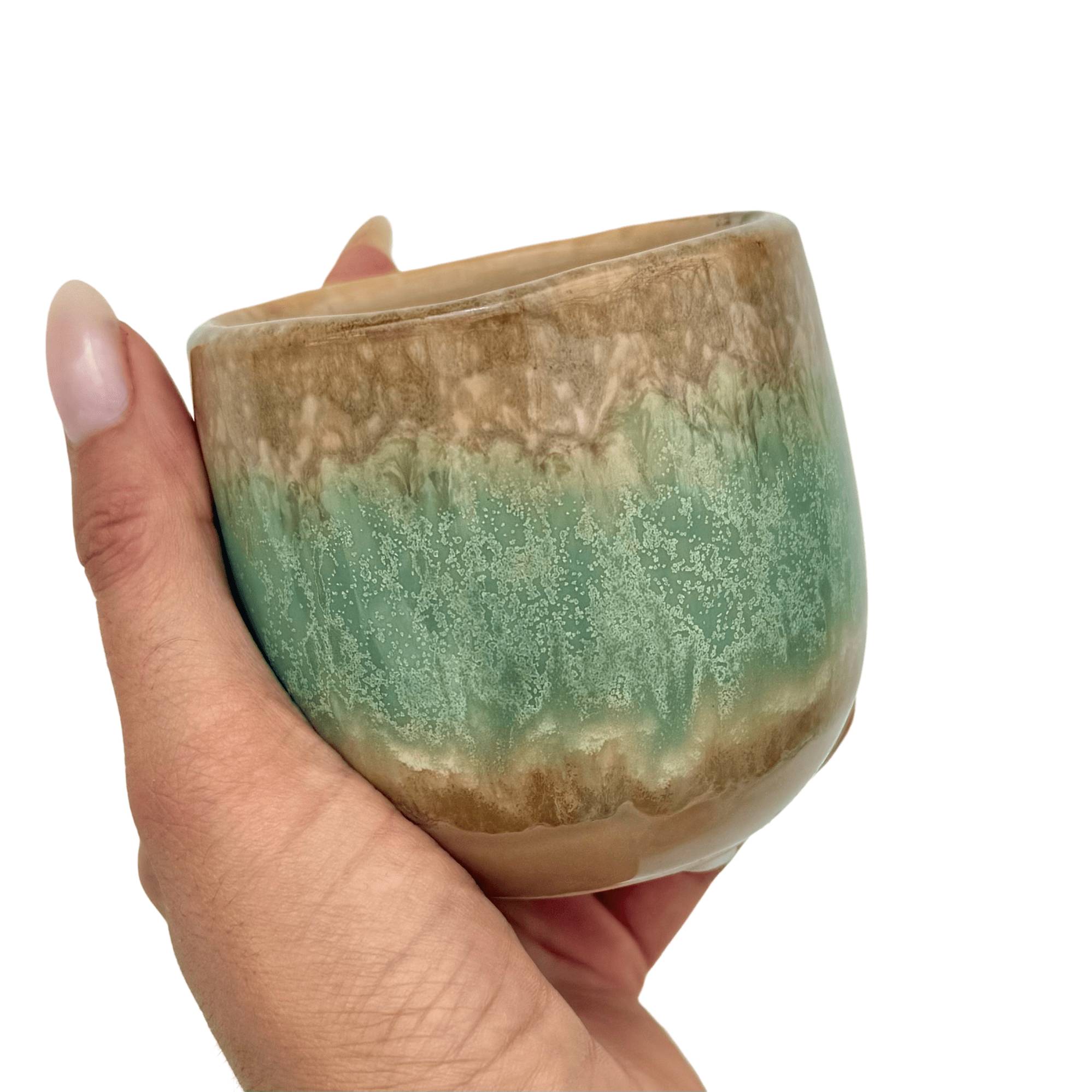 Cache pot céramique Blue Lagoon - Pot de 6cm - Image 1