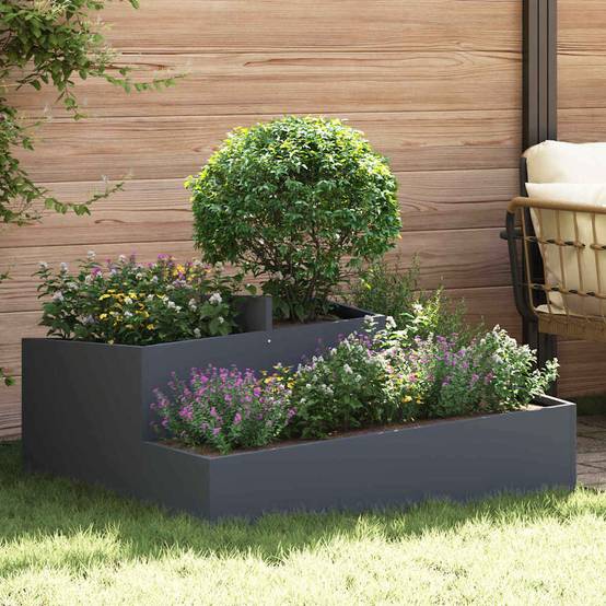 Cache-pot | Bac à fleurs de jardin Anthracite 100 x 100 x 50 cm - Image 2