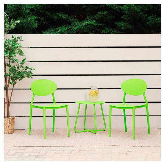 Lot de 4 Chaises de Jardin Vertes - Élégance et Confort Extérieur - Image 2