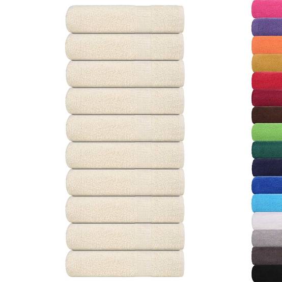 Serviettes de douche FROGN 10 pcs crème 70x140 cm 360 g/m² Maison Chic - Image 1